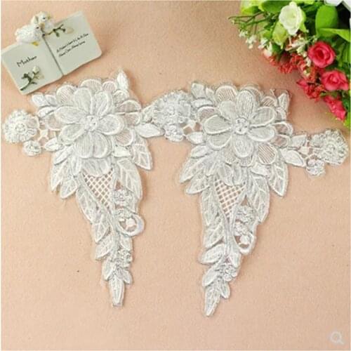 1Pcs/lot 3D Flower Embroidered Lace Patches For Clothes Applique Embroidery Wedding Dress Sewing Trim Garment Decor Scrapbooking