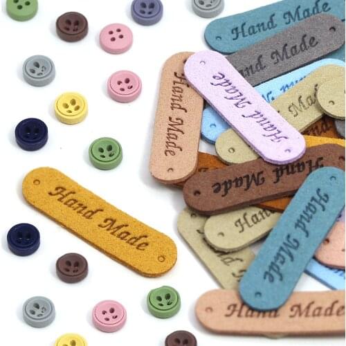 20Pcs Leather Tags Handmade Labels For Clothes Sewing Crafts Hand Made Tags Labels For Hats Bags Garment Accessories 45*13MM