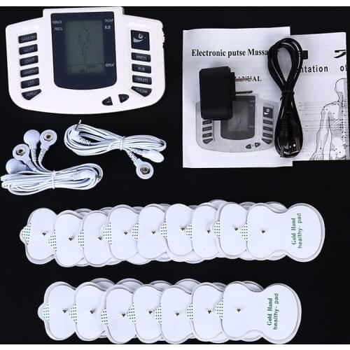 2020 Electrical Muscle Stimulator Slimming Massager Pulse Tens Acupuncture Machine + Slippers +16Pads +USB Cable US/EU Plug