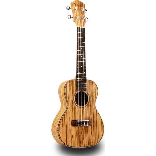 23 Inch 4 Strings Zebra wood Ukulele Rosewood Fretboard Hawaiian Mini Guitar Music Instrument Tree Shape Ukelele UK2310