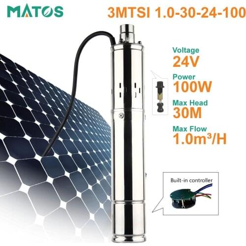 24v 36v DC brushless deep well submersible solar water pump solar water pumping machine with internal controller