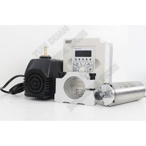 300W ER8 60000rpm 1000HZ Water Cooled Spindle Motor 220V AC 1.5kw BEST VFD Kit for CNC Engraving Router PVC PCB ABS Wood Plastic