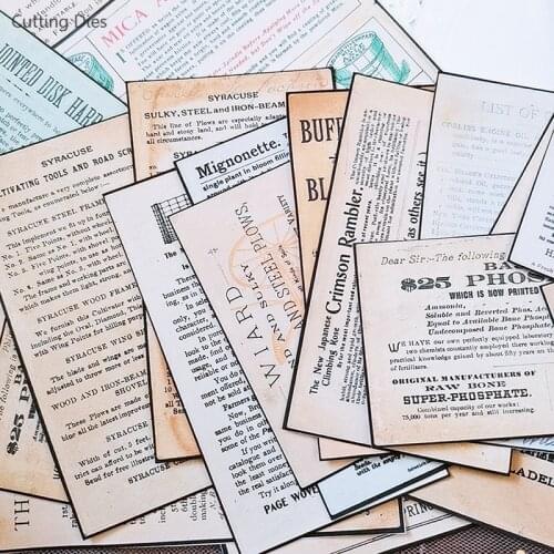 32Pcs Vintage Newspaper English Background Decorative Paper Stickers Junk Journal Planner Stickers Scrapbooking DIY Craft