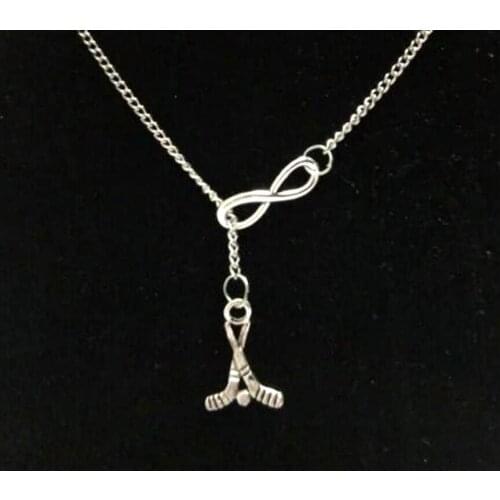 5PCS Fashion Vintage Field Hockey Infinity Charms Sweater Chain Pendant Necklace Jewelry Gift-L1