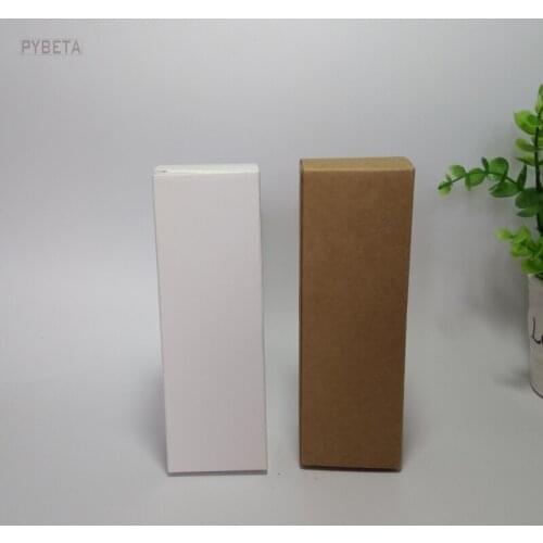 50pcs- 350gsm White paperboard packaging box Kraft paper cosmetics essential oil sprays valve tubes boxes 3.5*3.5*11.5cm