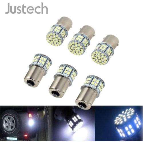 Justech 6 Pcs 12V 50 SMD LED White 1156 BA15S Brake Reverse Light Bulb Globe Lamp Reverse Parking Light 1206 LED Car Lights