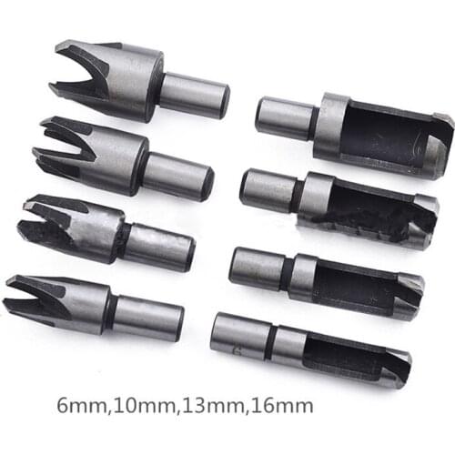 8Pcs/Set Wood Plug Cutting Tool Drill Bit Straight And Tapered Taper 6mm,10mm,13mm,16mm Woodworking Cork Drill Bit Knife