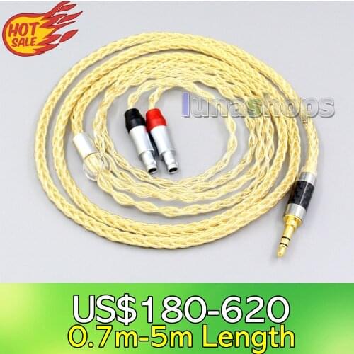 LN006495 8 Cores 99.99% Pure Silver + Gold Plated Earphone Cable For Sennheiser HD800 HD800s HD820s HD820 Dharma D1000