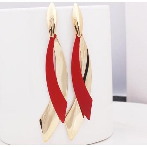 Big Statement Earrings 2020 New Design Blue Black Gold Color Oval Square Long Drop Earrings Boho Jewelry For Women Oorbellen