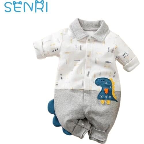 Cute Baby Cotton Rompers Clothes Newborn Cartoon Dinosaur Full Long Sleeve Infant Toddler Kids Baby Boy Girl Jumpsuit Overalls