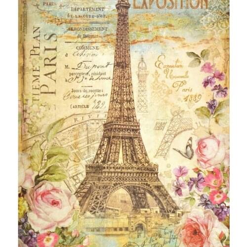 DIY 5D diamond painting French tower cross stitch peony rhinestone mosaic pattern rhinestone diamond embroidery home decoration