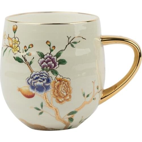 European Ceramic Coffee Cup Tea Mug China Bone Flower Creative Coffee Cup Sugar Pot Milk Cup Retro Home Kitchen Drinkware AA60BD