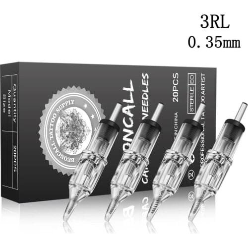 Cartridge Tattoo Needles 20PCS 3RL Disposable Sterilized Tattoo Needle for Tattoo Cartridge Machines Grips Tattoo Supplies