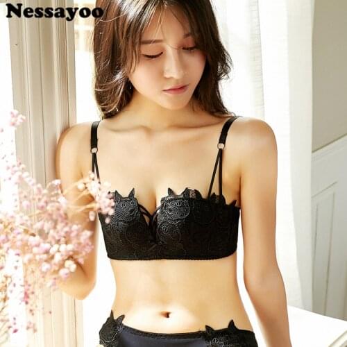 Fashion Lace Bra Set Sexy 1/2 cup Seamless Underwear WireFree Push Up Brassiere Set Women Lingerie Lovely Lace Girl Bras Panties
