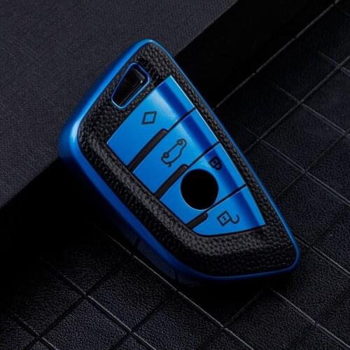 For BMW X1 X3 X4 X5 X6 F15 F16 F48 G30 G11 F39 M3 M4 M5 520 525 1 3 5 7 TPU Leather Car Key Case Cover Car Decoration Accessory