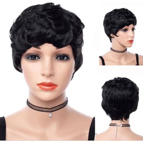 GRES Curly Wigs for Black Women Synthetic Wigs High Temperature Fiber Short Afro Wig Pelucas De Mujer Pelucas Good Quality