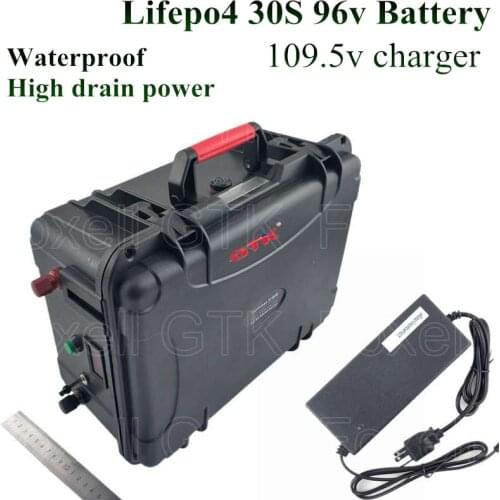 Lifepo4 96v 20Ah battery pack lifepo LFP 35A BMS 109.5v for inverter energy EV power supply ebike scooter 3000W+ 5A charger