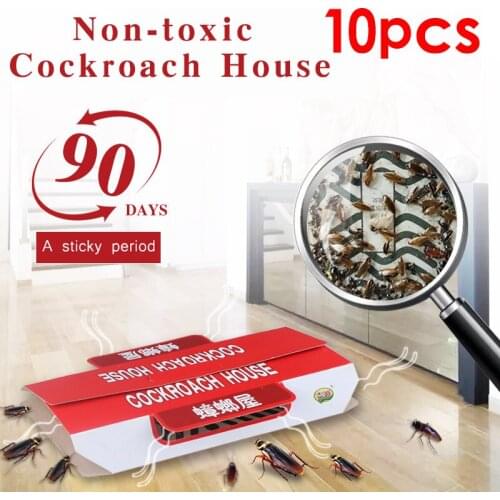10Pcs Non-toxic Cockroach House Cockroach Trap Repellent Killing Strong Sticky Strong Sticky Catcher Traps Insect Pest Repeller