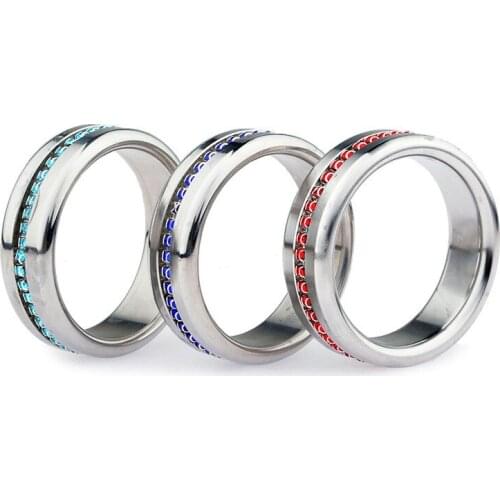 Stainless Steel Metal Cock Ring Penis Bondage Lock Cbt BDSM Torture Penis Rings Adult Sex Toys For Men Dick Cockring