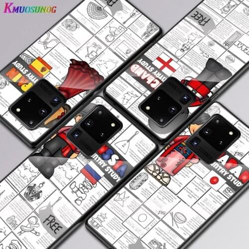 Cute World Children For Samsung Galaxy S20 FE S10e S10 S9 S8 Ultra Plus Lite Plus 5G Tempered Glass Cover Phone Case