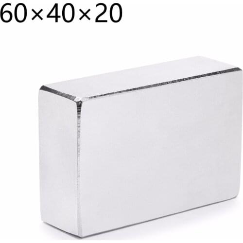 N52 1PCS/LOT 60mm X 40mm X 20mm Cuboid Rare Earth Big Neodymium Block Magnet 60*40*20MM