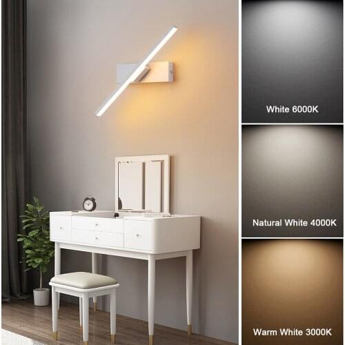 330° Rotatable Led Wall Light Wall Lamp 110 220V Adjustable Angle Indoor Lighting For Bedroom Lights Fixture White/Black