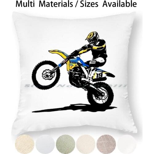 Moto Cross-Motocross-Supercross-Mx-Sx Pillow Case Throw Pillow Cover Cotton Linen Flax Motocross Moto Cross Supercross Enduro