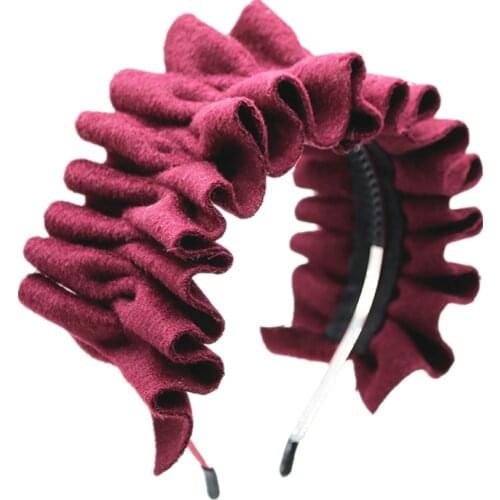 2021A new spring and summer style ruffle band ponte cotton fabric full girls headbands matching dress