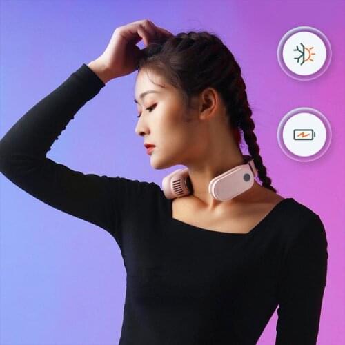 Hanging Neck Air Conditioner Electric Adjustable Portable Bladeless Cooling Heater Heating Fan Wearable Neck Massager Outdoor
