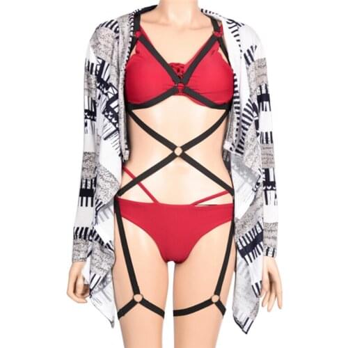 Sexy Women Leather Harness Underwear Garter Belt Erotic Sexy Underwear Gothic Suspenders Bondage Straps Stocking Body Lingerie