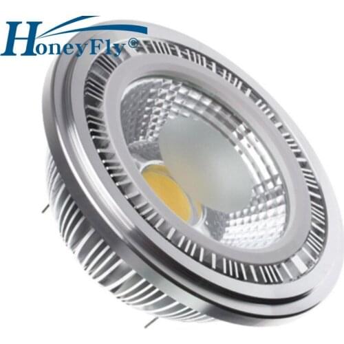 HoneyFly LED Dimmable AR111 COB Bulb G53 12V/220V 10W 12W 15W Spot Lamp Bulb Aluminum Warm White