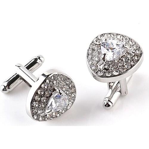 Luxury Cufflinks For Mens And Women Zircon Black Purple White Crystal Fashion Brand Cuff Botton High Quality