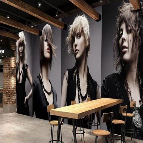 Beauty salon sexy beauty barber shop wall professional production wallpaper mural