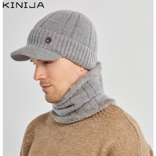 Skullies Beanies Scarf Knitted Hat Cap Male Balaclava Mask Gorras Bonnet Warm Wool Thick Winter Hat For Men Women Beanie Hat