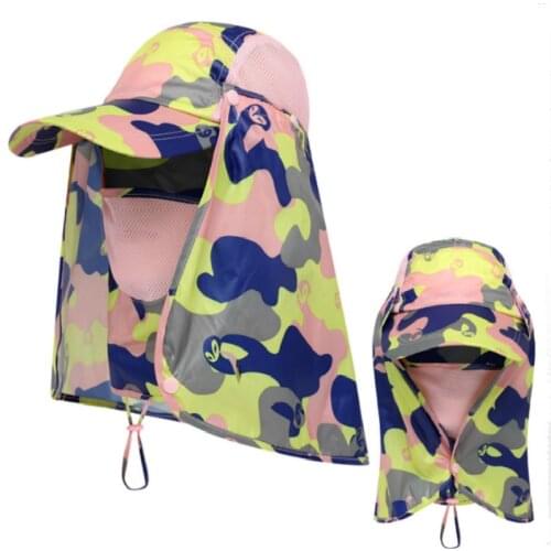 Gardening Travel Hiking Face Neck Protector Hat Jungle Mountain Climbing Quick Dry Bucket hat Polyester Sun Cap