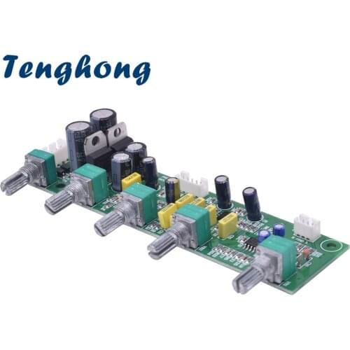Tenghong NE5532 Subwoofer Preamplifier Tone Board 2.1 AC12V-15V Preamp Treble Bass Ultra low frequency Independent Adjustment
