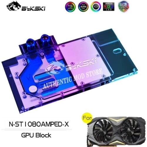 Bykski N-ST1080AMPED-X Full Cover GPU Water Block For ZOTAC GTX1080/1070TI/1070 AMP Graphics Card,VGA Block,GPU Liquid Cooler