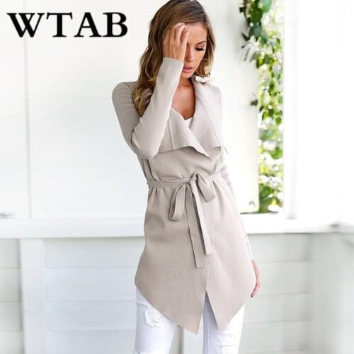 WTAB 2018 harajuku autumn winter jacket women casual female coat woolen full thicken Outerwear belt anomaly slim jacket femme