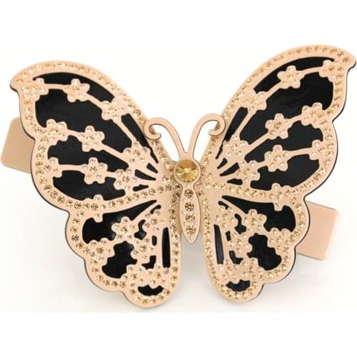 French Design Hair Clip - Hair Accessory - Rhinestone Hair Jewelry Ornament - Butterfly Hair Barrettes for Women Tiara