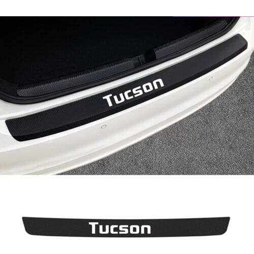 Carbon Fiber Protection Stickers Auto Trunk Load Edge Protector Guard Decal For Hyundai Tucson Car Rear Bumper Decor Accessories