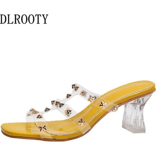 Women Sandals Shoes Flip Flops Slippers Summer Fashion Rivet Peep Toe Rome Slip-On Breathable Non-slip Slides Casual Female