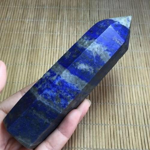 1pcs Natural Rock Lapis Lazuli Quartz Crystal Stone Point Healing Wand Obelisk