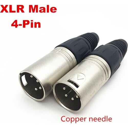1pcs high quality 4-Pin 5Pin Copper needle silver plated Audio XLR Adapter Female/Male 4-cole Microphone Connector Plug Adapter