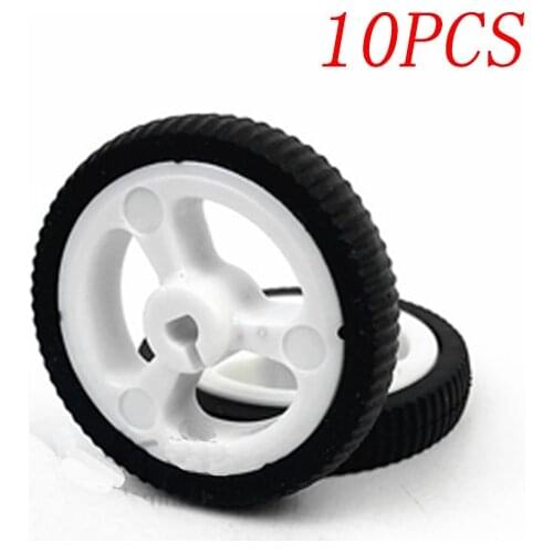 10PCS Mini Car N20 Micro Motor Wheel Rubber Tires Dia 34mm 3mm D-axis Shaft DIY Toy Spare Parts for RC 4WD Model