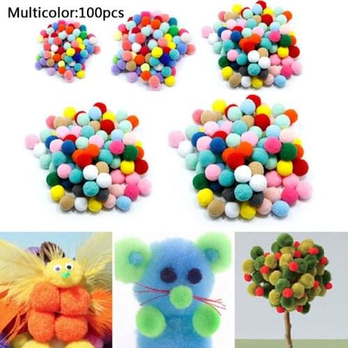 100pcs Fluffy Pom Poms Pompoms Ball Soft Fluffy Plush Mini Pompom Balls For Wedding Decoration Kids Toys DIY Craft Supplies