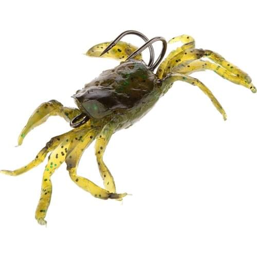 2 Pieces Crab Fishing Lures Fishing Baits Soft Lure 3D Simulation Bait