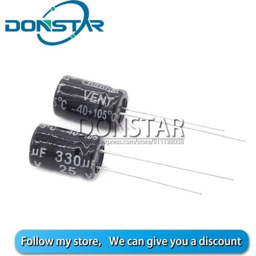 20PCS 330UF 25V Electrolytic Capacitor 25V 330UF 8*12MM Aluminium Electrolytic Capacitor