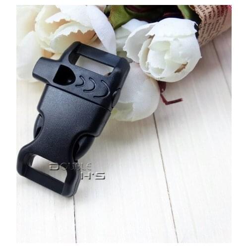 20pcs/lot 5/8"(14mm) Emergency Side Release Whistle Buckles For Paracord Bracelet/Backpack/Survival Kits Black