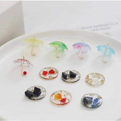 Acrylic Resin 3D Umbrella Charms 10pcs/lot For DIY Fashion Jewelry Making Finding Accessories