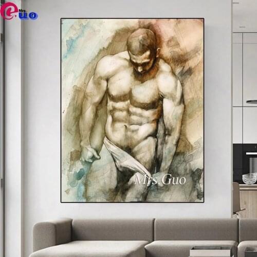 5D Diamond Painting The Body Art Nude Man Rhinestones Diamond Mosaic Portrait Full Square /Round Embroidery Beaded Home Decor